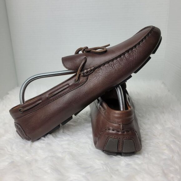 J.Crew Kenton Mens Loafer Size Size 11.5 Brown Leather Driving Moccasins Shoes - Picture 5 of 12